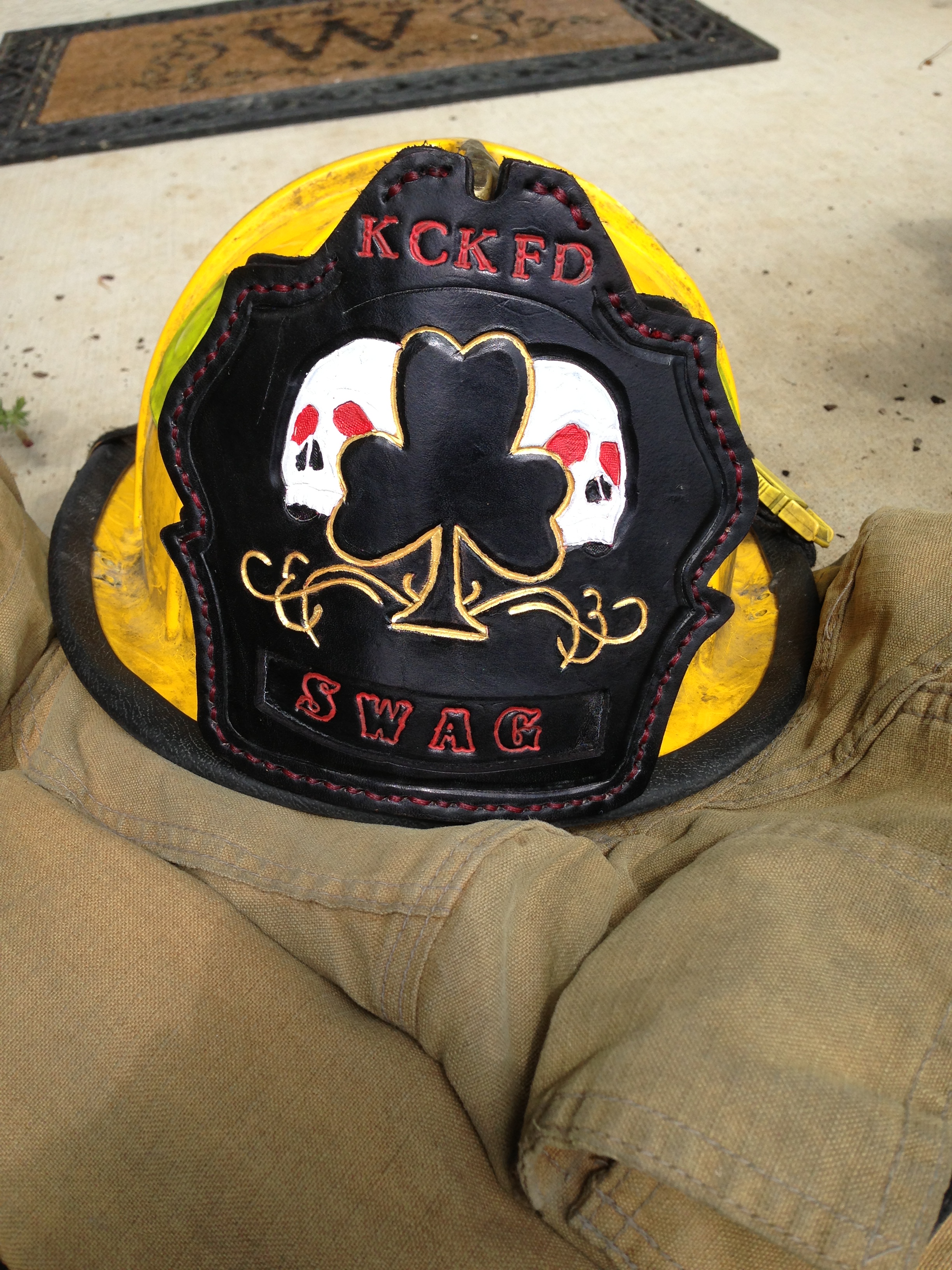 Custom Tooled Firefighter Helmet Front Fire Helmet Shields