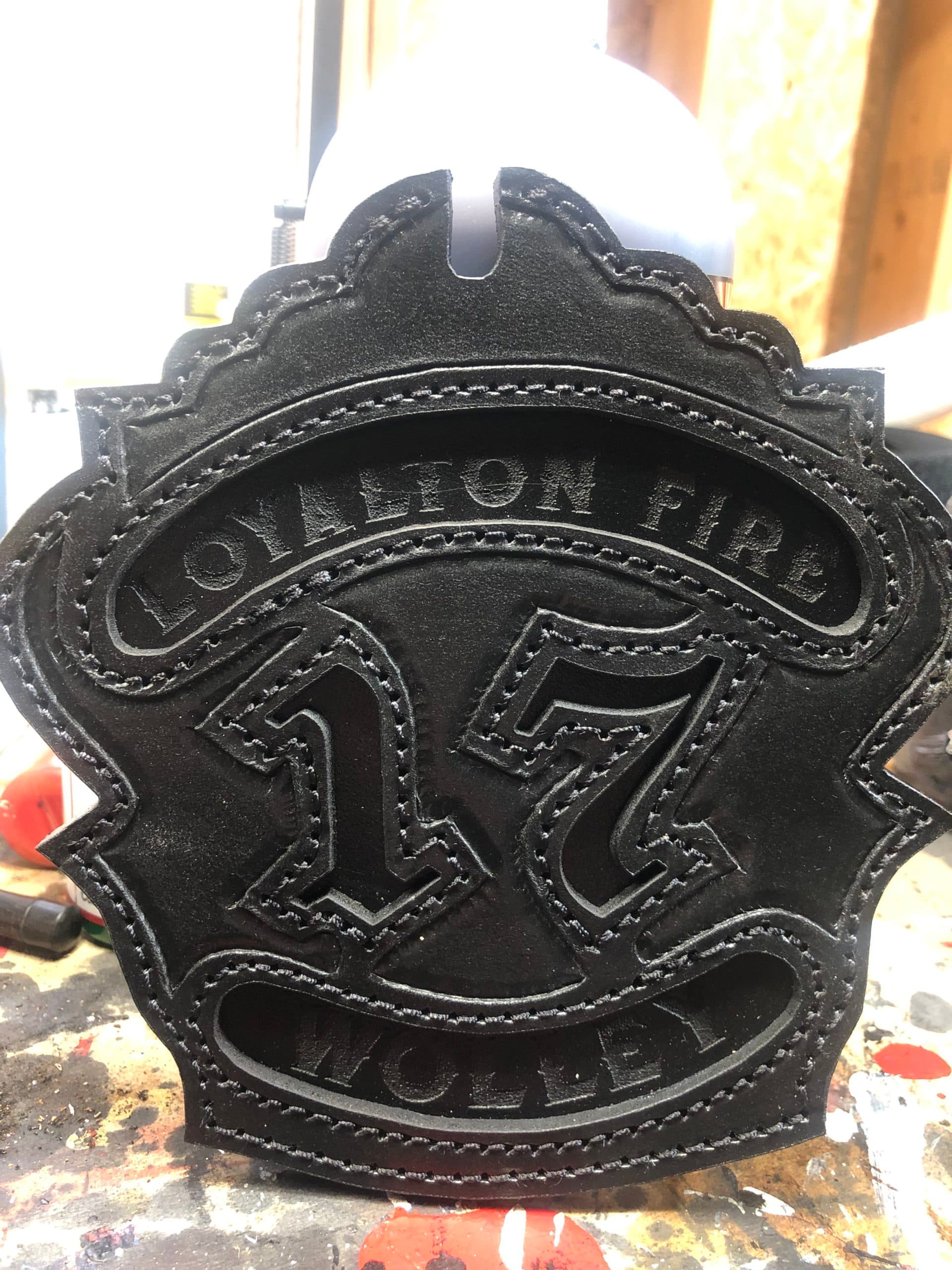 Blackout shield embossed lettering