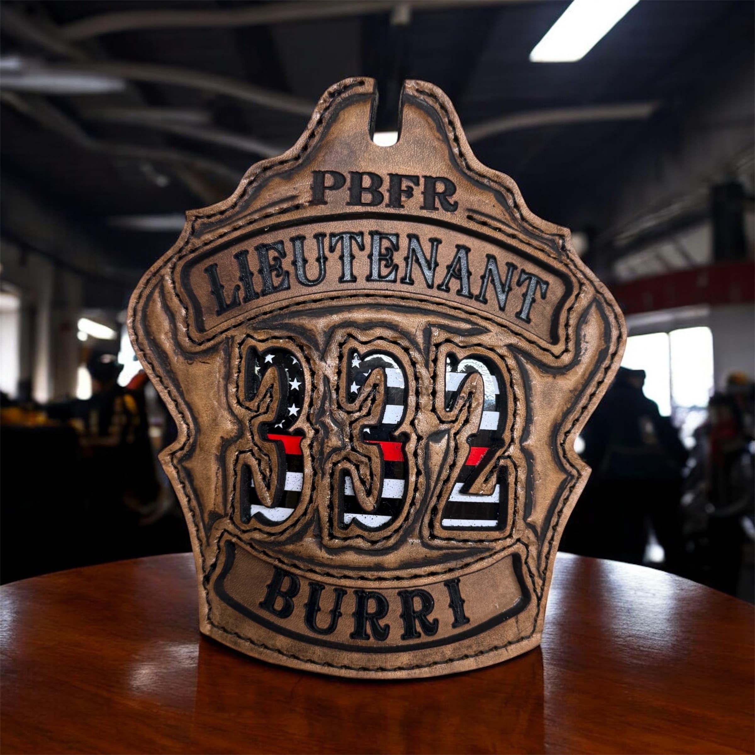 Antique shield dark brown vintage look