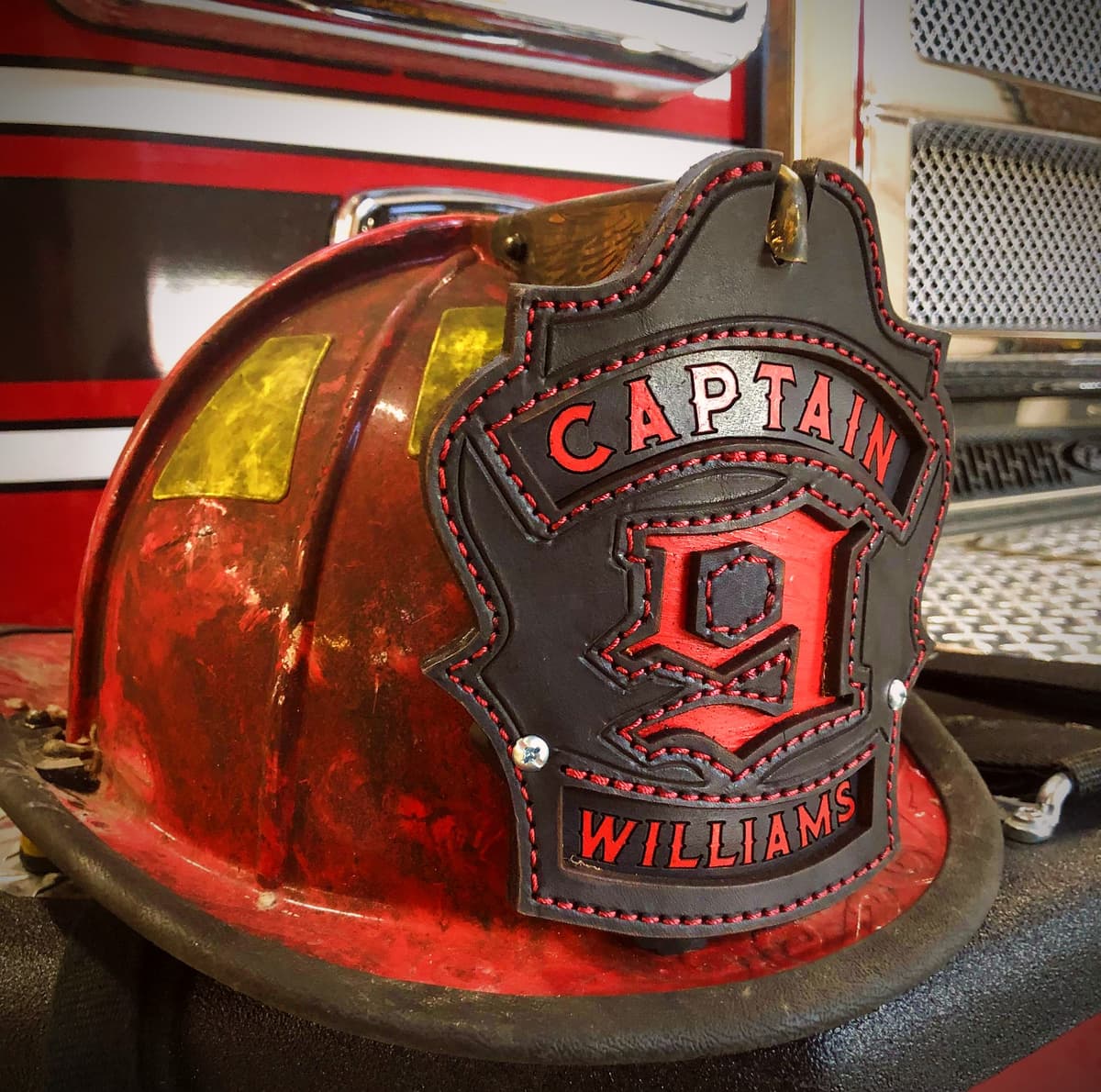 Custom Leather Fire Helmet Fronts — FDNY-Style Helmet Fronts | Fire ...
