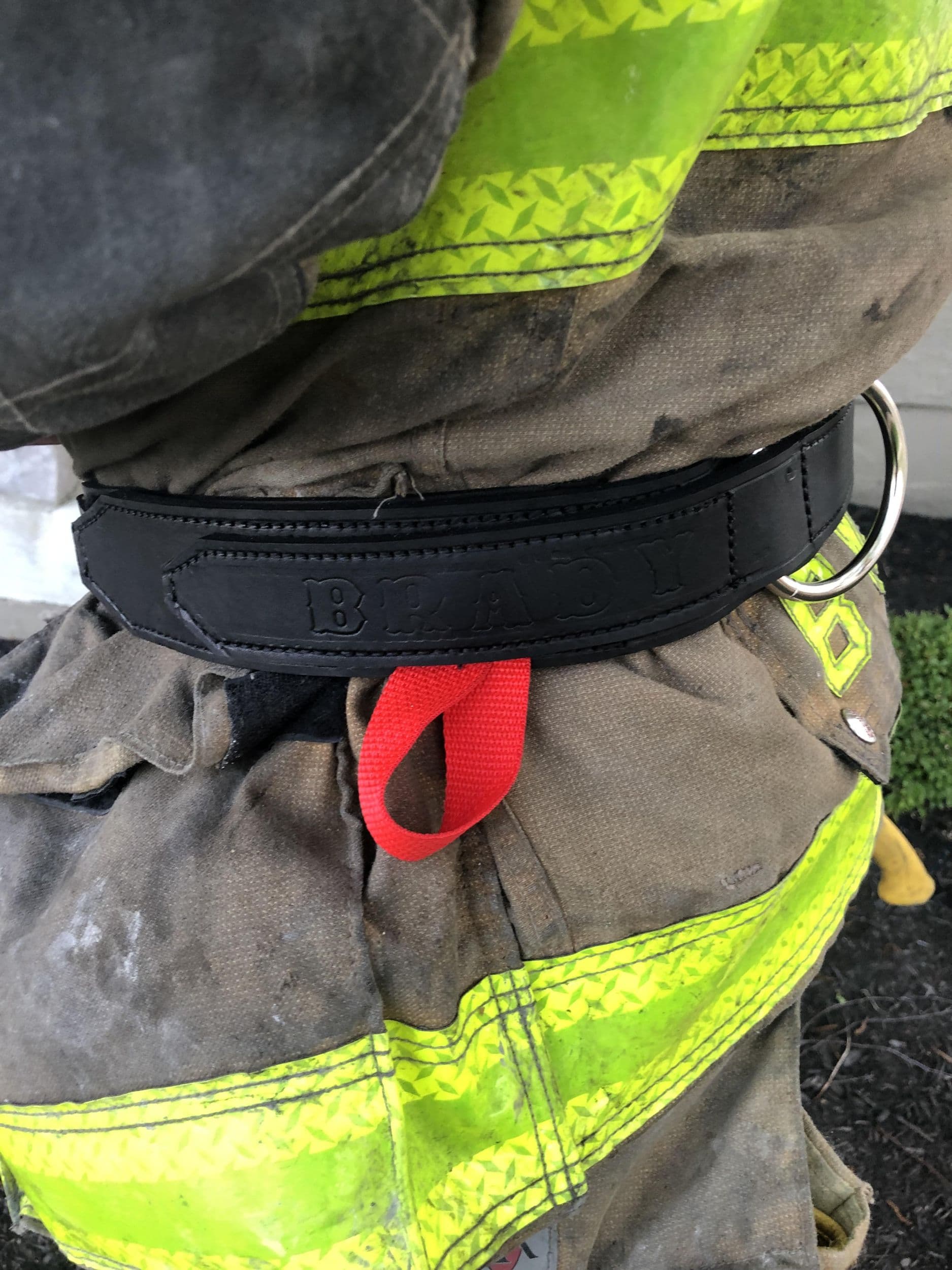 Truckman belt worn on bunker gear