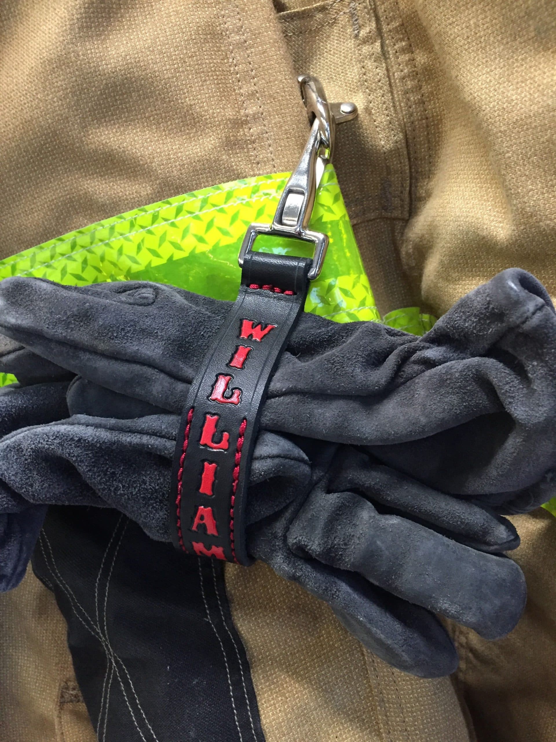 Personalized firefighter glove strap