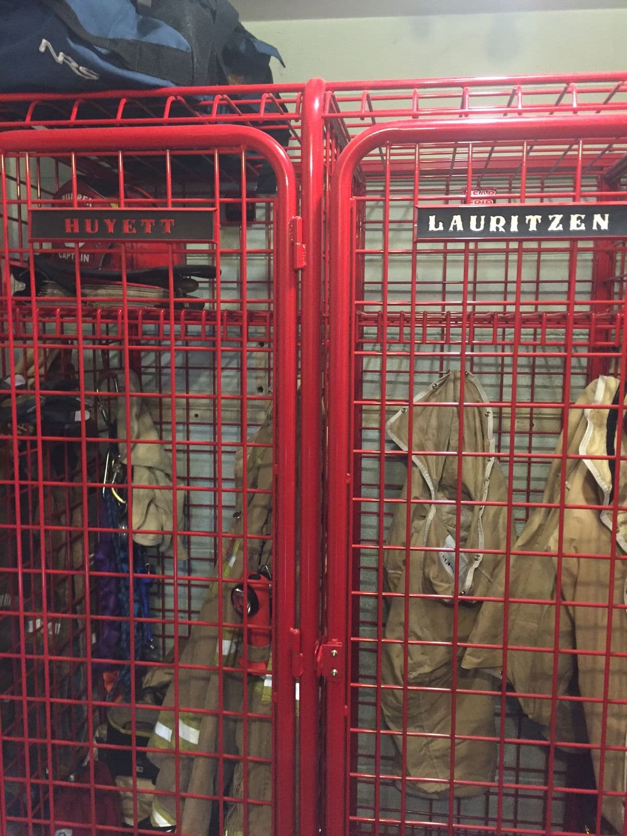 Locker nameplate with gold lettering