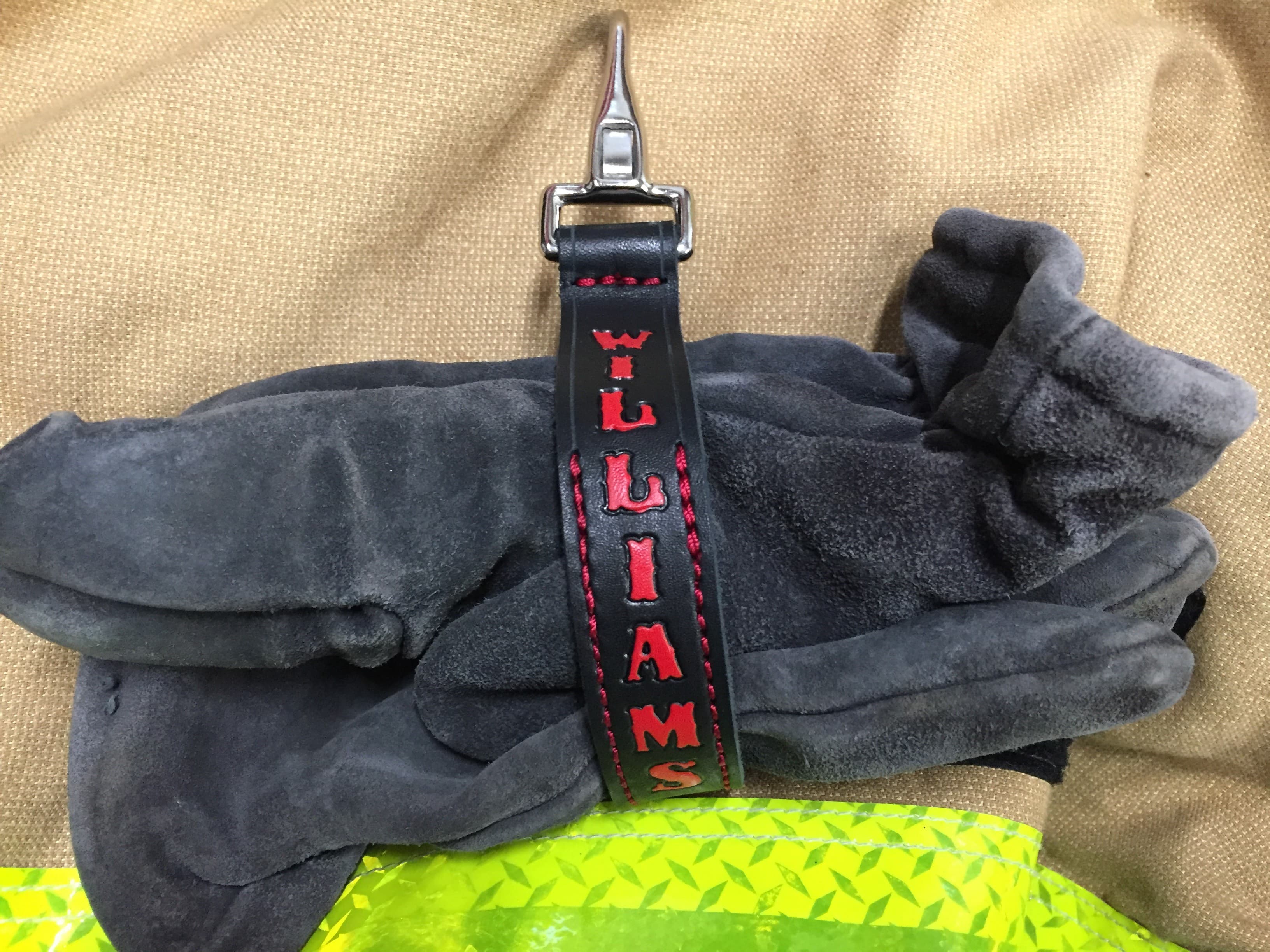 Personalized firefighter glove strap