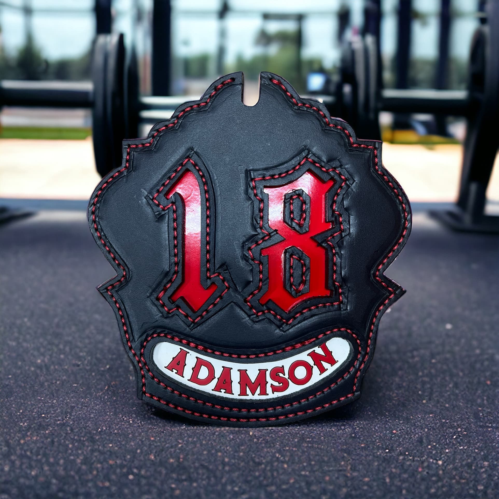 Crew shield leather close-up